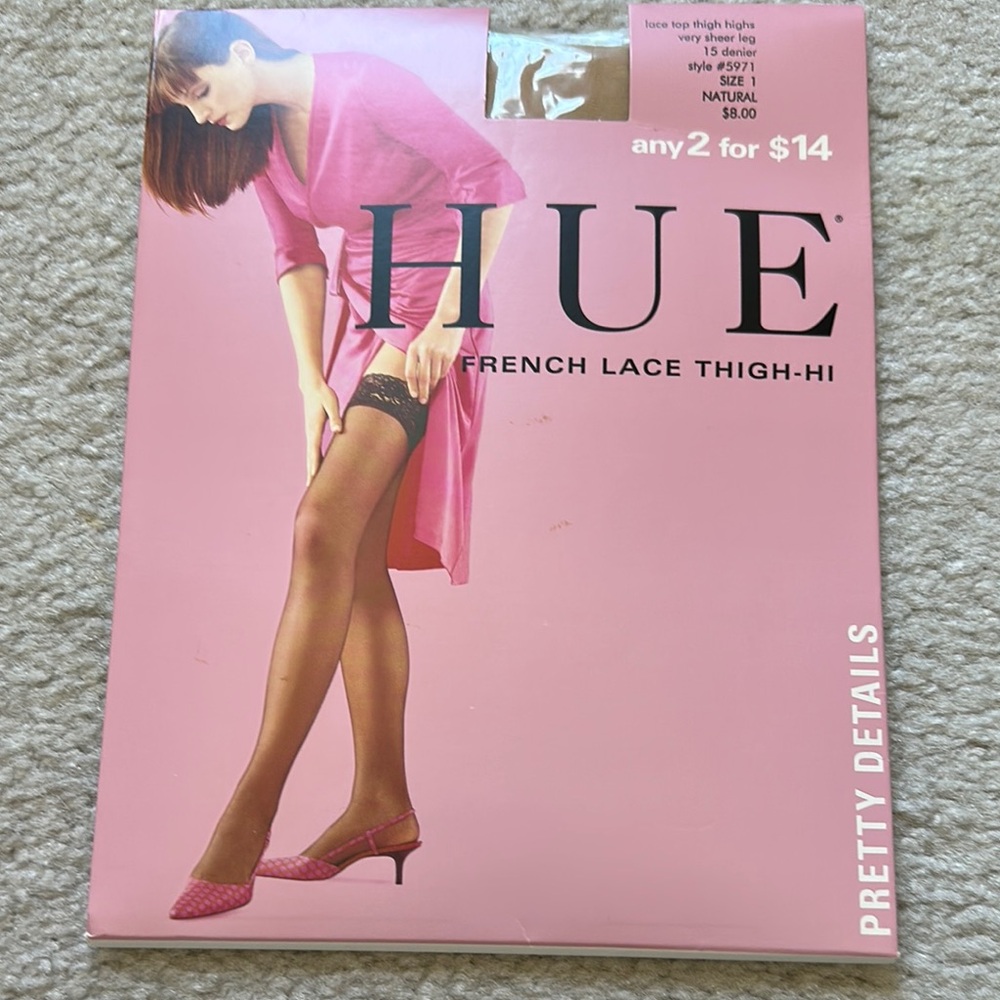 HUE Lace Thigh-Highs in Natural